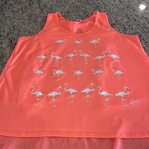 Guess Flamingo Chiffon Back Tank